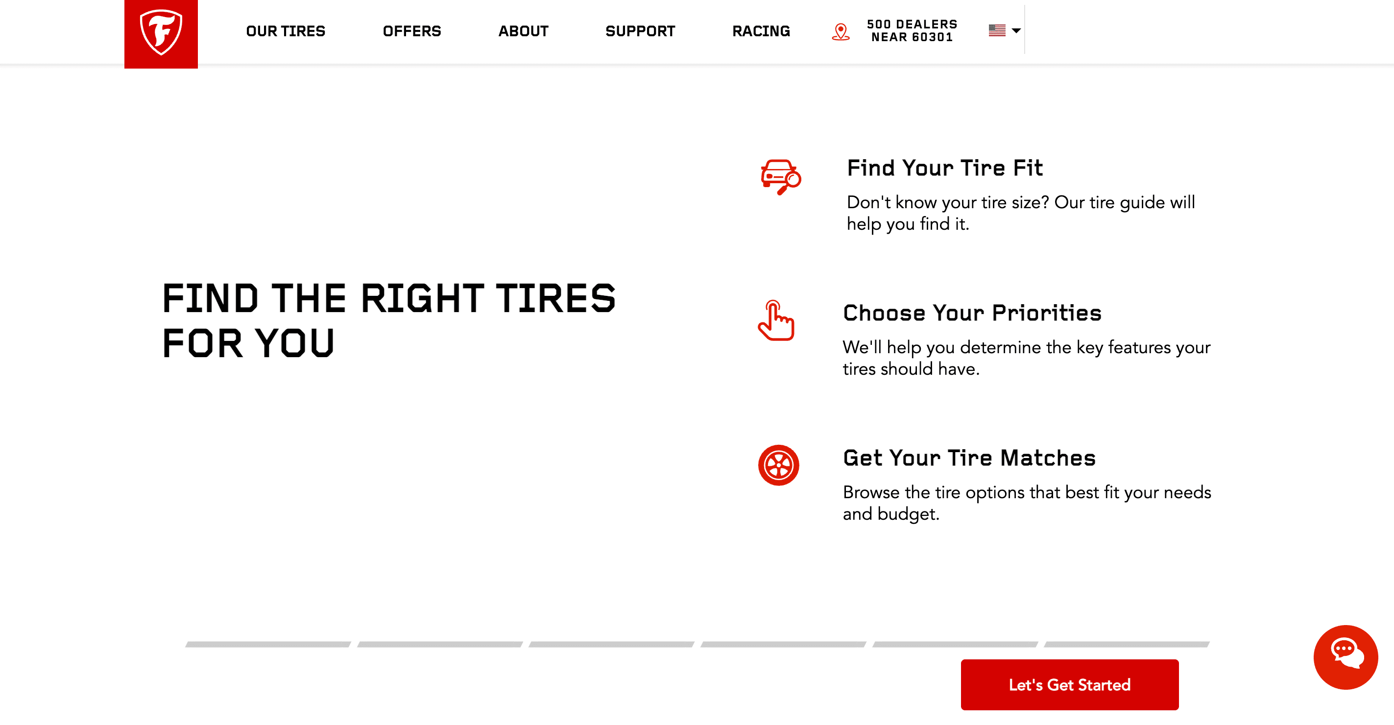 Feature project Bridgestone and Firestone Tire Decision Guide